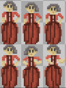 Red dress character sprite